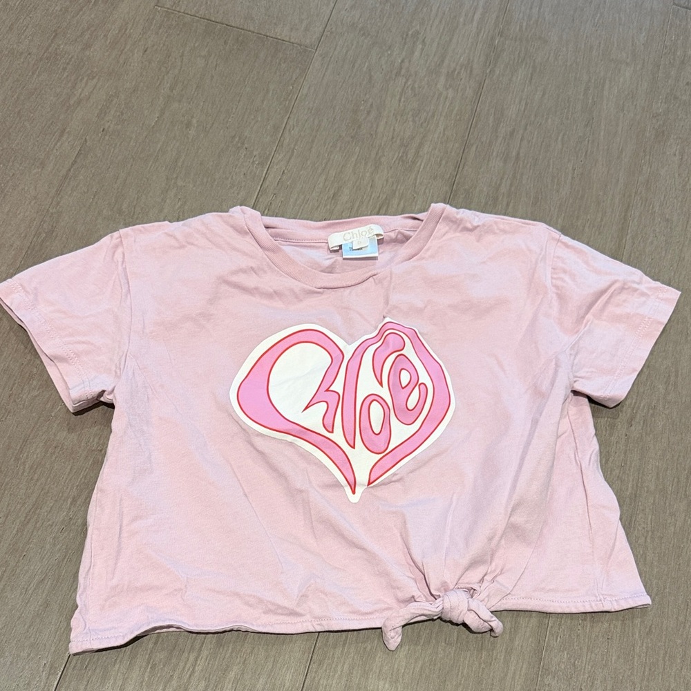 Chloe Kids Light Pink Heart Tee size 6